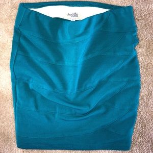 Mini teal stretchy skirt!!